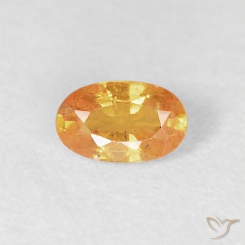 0.33ct طبيعي برتقالى كثيف غزل السبيسارتيت, بيضوي, VS-SI