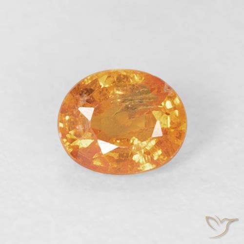 0.50ct طبيعي برتقالى متوسط غزل السبيسارتيت, بيضوي, VS-SI