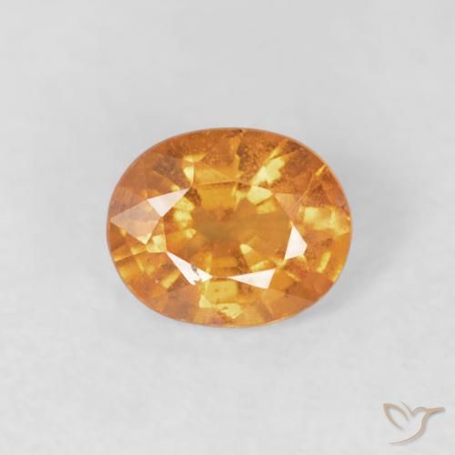 0.49ct طبيعي برتقالي زاهى غزل السبيسارتيت, بيضوي, VS-SI