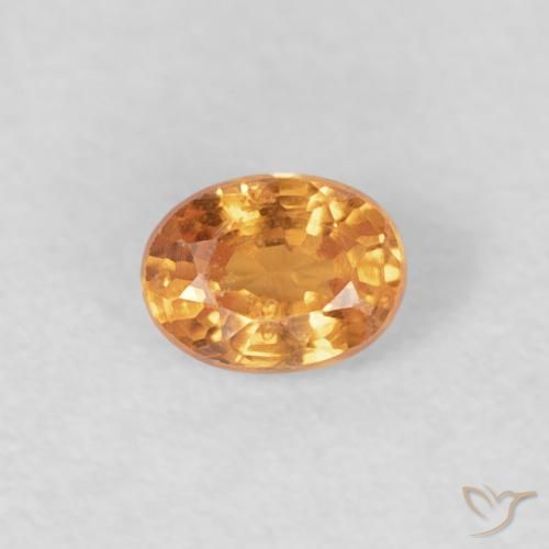 0.27ct طبيعي برتقالى كثيف غزل السبيسارتيت, بيضوي, قليلا جدا