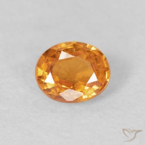 0.46ct طبيعي برتقالي زاهى غزل السبيسارتيت, بيضوي, قليلا جدا