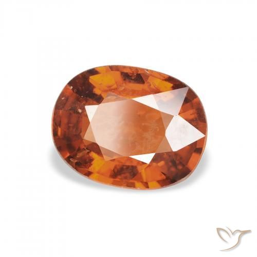 غزل السبيسارتيت Medium Dark-Orange طبيعي، بيضوي، 1.44 قيراط، VS-SI