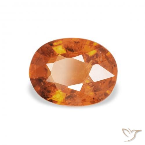غزل السبيسارتيت Medium Dark-Orange طبيعي، بيضوي، 1.04 قيراط، VS-SI