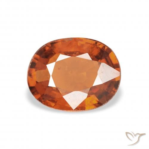 1.25ct طبيعي برتقالى غامق غزل السبيسارتيت, بيضوي, قليلا جدا