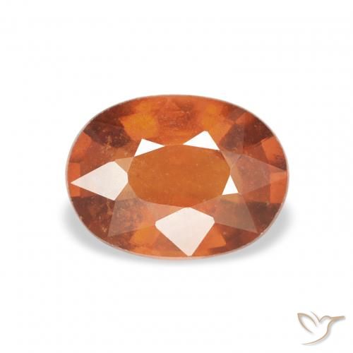 0.92ct طبيعي برتقالى غامق غزل السبيسارتيت, بيضوي, قليلا جدا