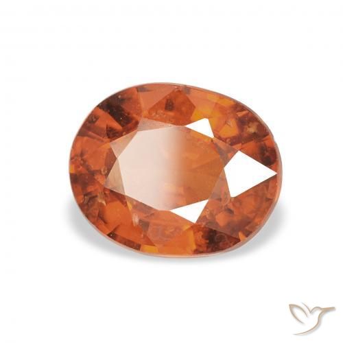 غزل السبيسارتيت Medium Dark-Orange طبيعي، بيضوي، 1.28 قيراط، VS-SI