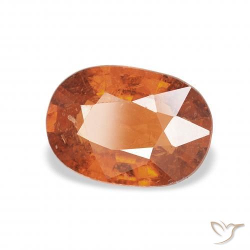غزل السبيسارتيت Medium Dark-Orange طبيعي، بيضوي، 1.34 قيراط، VS-SI