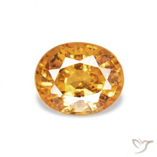0.56ct ذهبى-برتقالى غزل السبيسارتيت, بيضوي, VS-SI
