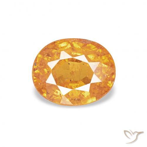 0.61ct ذهبى-برتقالى غزل السبيسارتيت, بيضوي, VS-SI