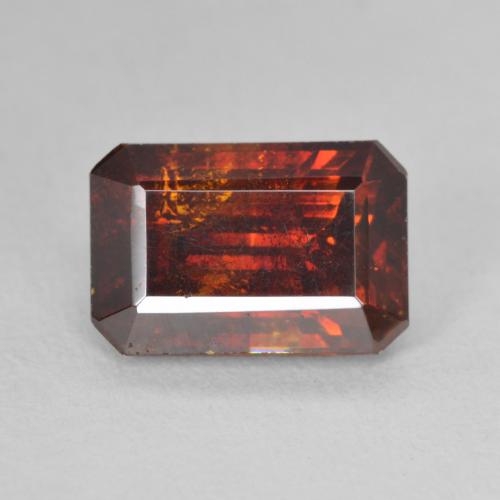 5.04ct طبيعي برتقالى محمر سفاليريت, قص الزمرد, SI-I1
