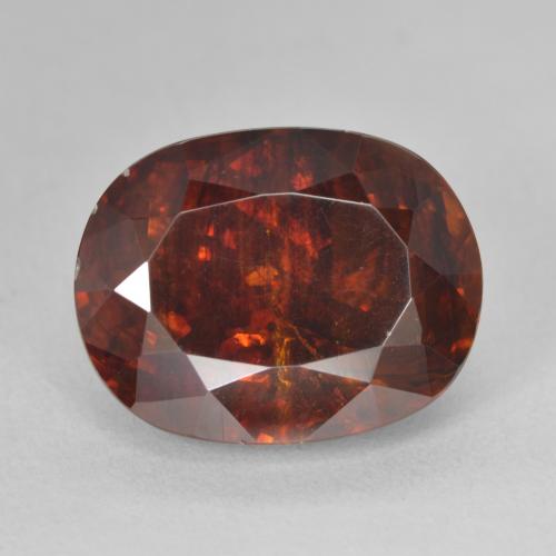 12.19ct طبيعي برتقالى غامق سفاليريت, بيضوي, SI-I1