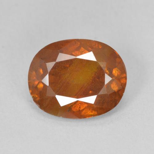 4.33ct طبيعي برتقالى دافئ سفاليريت, بيضوي, SI-I1