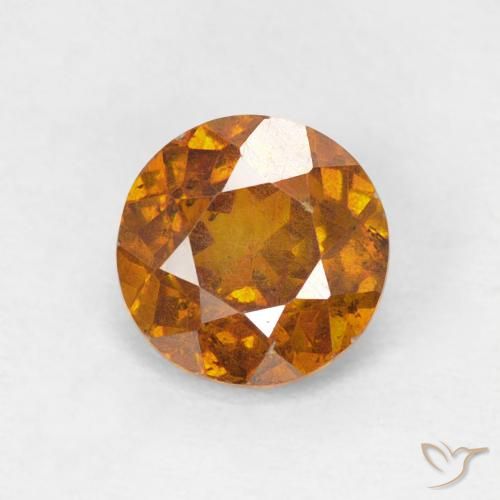 1.00ct طبيعي برتقالى ترابى سفاليريت, دائري, SI-I1