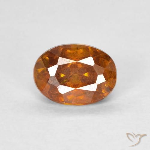 0.81ct طبيعي برتقالى غامق سفاليريت, بيضوي, SI-I1