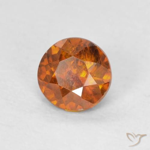 سفاليريت Medium Dark-Orange طبيعي، دائري، 0.56 قيراط، SI-I1