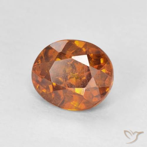 سفاليريت Medium Dark-Orange طبيعي، بيضوي، 1.28 قيراط، SI-I1