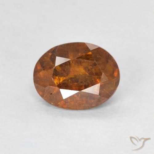 0.92ct طبيعي برتقالى متوسط سفاليريت, بيضوي, SI-I1