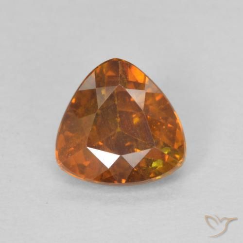 0.86ct طبيعي برتقالى ترابى سفاليريت, مثلثى, SI-I1