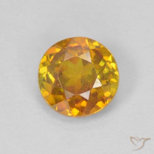 0.69ct طبيعي برتقالى متوسط سفاليريت, دائري, SI-I1