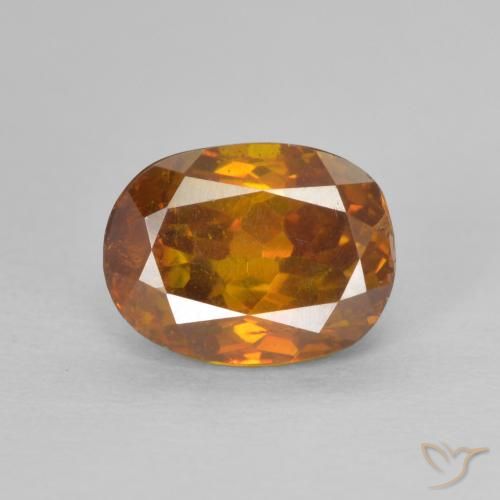 2.08ct طبيعي برتقالى غامق سفاليريت, بيضوي, SI-I1