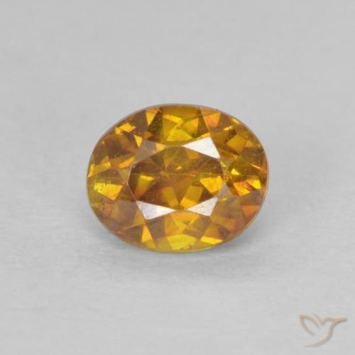 0.83ct طبيعي برتقالى ترابى سفاليريت, بيضوي, SI-I1