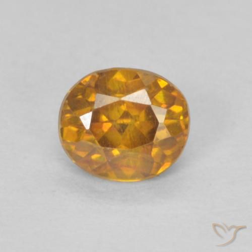0.42ct طبيعي العسل البرتقال سفاليريت, بيضوي, VS-SI