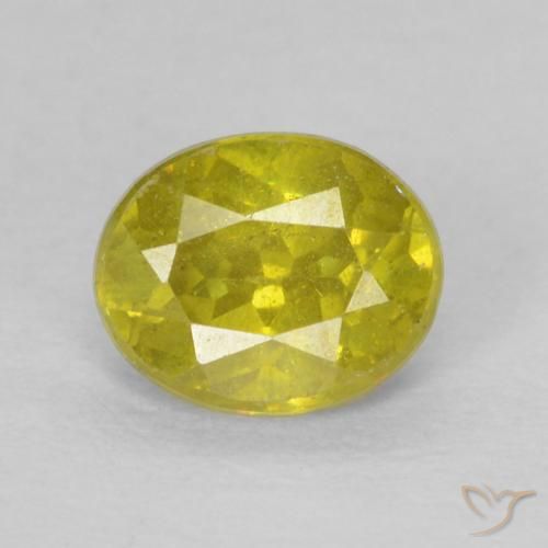 0.59ct طبيعي أصفر متوسط سفاليريت, بيضوي, VS-SI