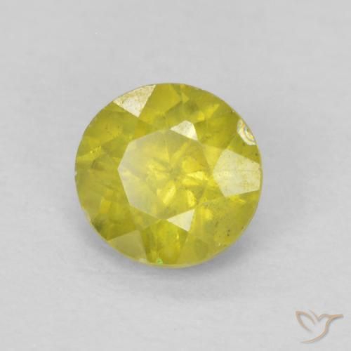 سفاليريت Pineapple yellow طبيعي، دائري، 0.44 قيراط، SI-I1