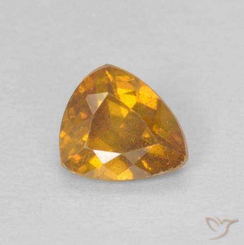 0.32ct طبيعي ذهبى-برتقالى سفاليريت, مثلثى, VS-SI