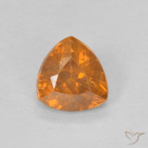 0.38ct طبيعي برتقالى غامق سفاليريت, مثلثى, VS-SI