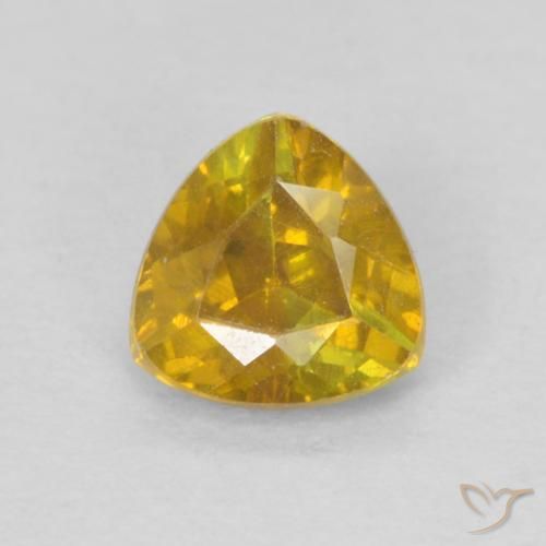 0.45ct طبيعي برتقالى-ذهبى سفاليريت, مثلثى, VS-SI
