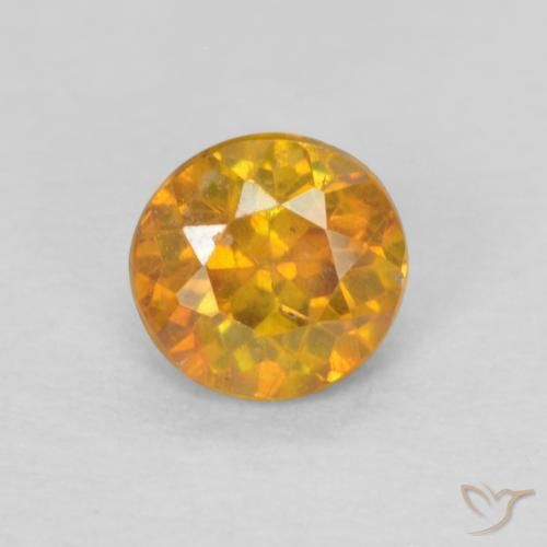 0.51ct طبيعي العسل البرتقال سفاليريت, دائري, SI-I1