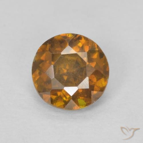 0.64ct طبيعي بنى برتقالى سفاليريت, دائري, SI-I1, Photo A