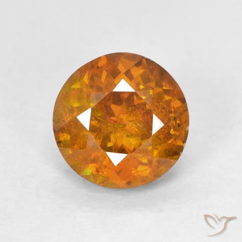 1.94ct طبيعي برتقالى متوسط سفاليريت, دائري, I1