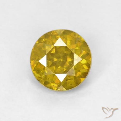 0.91ct طبيعي أصفر متوسط سفاليريت, دائري, VS-SI
