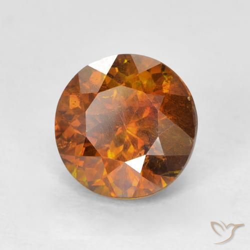 سفاليريت Medium Dark-Orange طبيعي، دائري، 2.27 قيراط، SI-I1