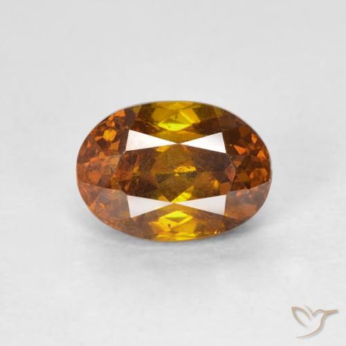 1.63ct طبيعي برتقالى بنى سفاليريت, بيضوي, SI-I1