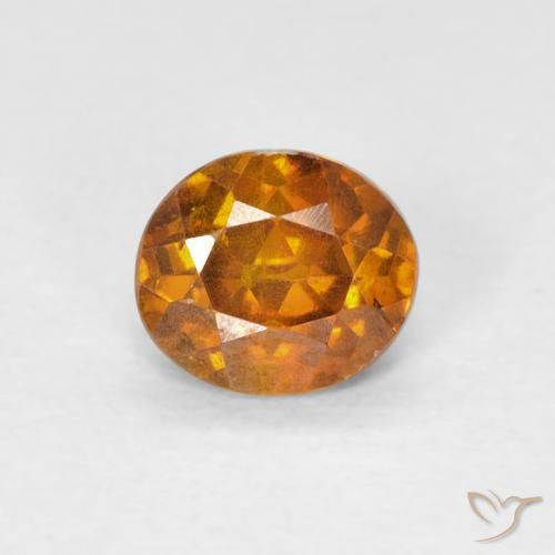 0.78ct طبيعي برتقالى بنى سفاليريت, بيضوي, VS-SI