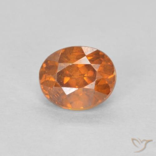0.63ct طبيعي برتقالى تفاحى سفاليريت, بيضوي, SI-I1