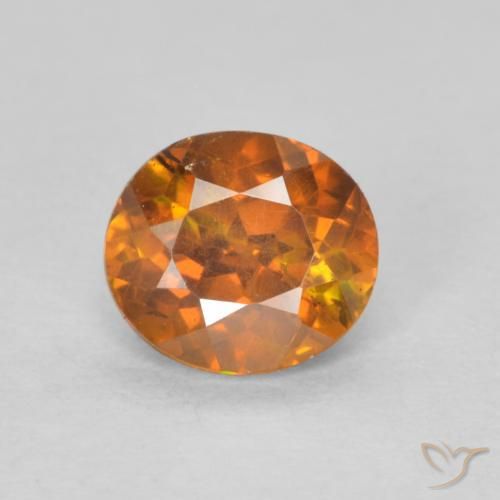 0.77ct طبيعي برتقالى ترابى سفاليريت, بيضوي, SI-I1