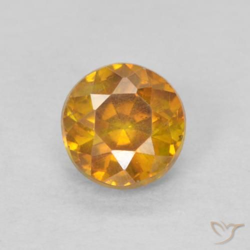 0.45ct طبيعي برتقالى مشمشى سفاليريت, دائري, SI-I1
