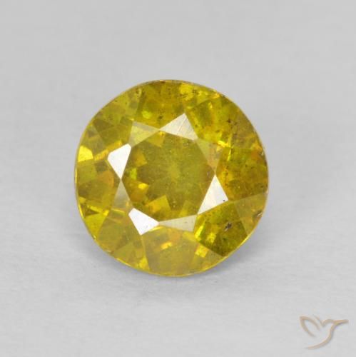 1.22ct طبيعي أصفر بنى سفاليريت, دائري, SI-I1