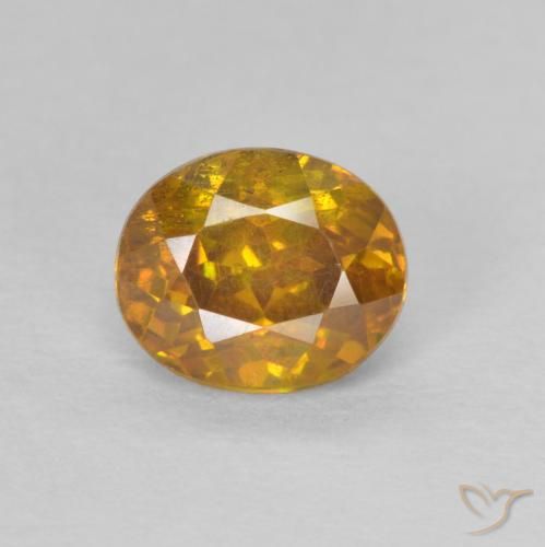 0.96ct طبيعي بني ذهبي سفاليريت, بيضوي, SI-I1
