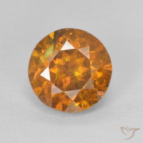 1.50ct طبيعي بنى برتقالى سفاليريت, دائري, SI-I1