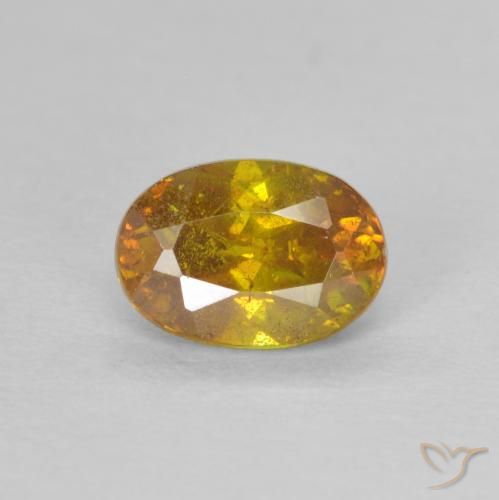 0.82ct طبيعي ذهبى متوسط سفاليريت, بيضوي, SI-I1
