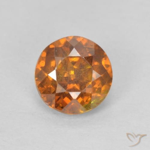 0.82ct طبيعي برتقالى متوسط سفاليريت, دائري, SI-I1