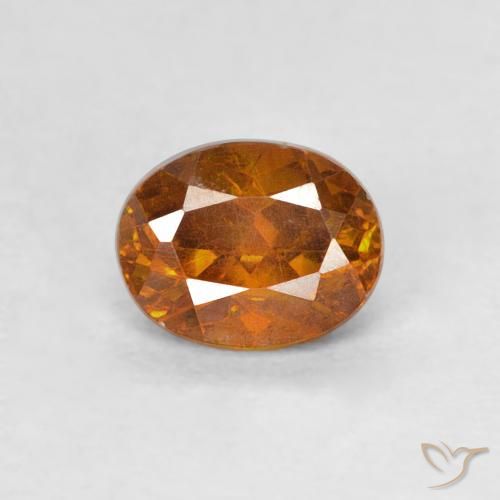 0.64ct طبيعي برتقالى غامق سفاليريت, بيضوي, SI-I1