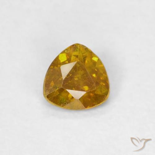 0.19ct طبيعي ذهبى متوسط سفاليريت, مثلثى, SI-I1