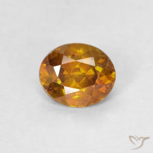 0.40ct طبيعي بني ذهبي سفاليريت, بيضوي, SI-I1