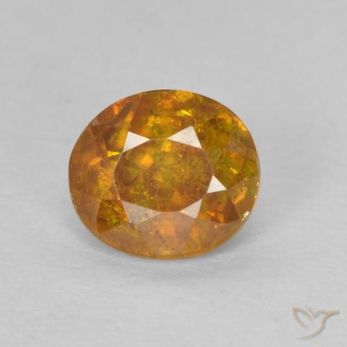 0.70ct طبيعي برتقالى داكن سفاليريت, بيضوي, SI-I1